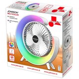 Johnson LED RGB punjivi stoni ventilator MULTICOLOR 5W/3,7V 1200 mAh prečnika 14 cm bela | Eponuda.com
