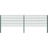vidaXL Ograjni paneli s stebrički železo 3,4x0,8 m zeleni | Shoptok.si
