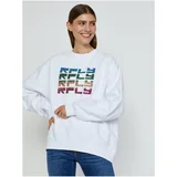 Replay White Women's Oversize Sweatshirt with Inscription - Women