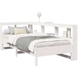  Knjižna postelja brez ležišča bela 90x200 cm trdna borovina | Shoptok.si