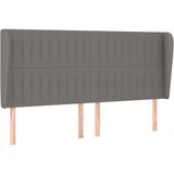  Uzglavlje s ušima tamnosivo 203x23x118/128 cm od tkanine | shoptok.hr