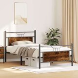  Posteljni okvir brez vzmetnice hrast 100x190 cm inženirski les, (21829613) | Shoptok.si