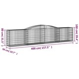  Lučne gabionske košare 6 kom 400x50x80/100 cm pocinčano željezo | shoptok.hr