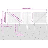 vidaXL Verižna ograja z 13 žeblji 0.8x25 m Galvanizirano jeklo | Shoptok.si