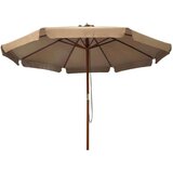  Zunanji senčnik z lesenim drogom 330 cm taupe, (20609821) | Shoptok.si