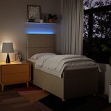  Krevet s oprugama i madracem krem 90 x 190 cm od tkanine | shoptok.hr