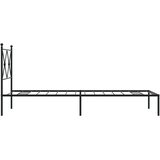  Metalni okvir za krevet s uzglavljem crni 75x190 cm | shoptok.hr