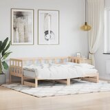 vidaXL Izvlečna dnevna postelja 90x190 cm trdna borovina | Shoptok.si