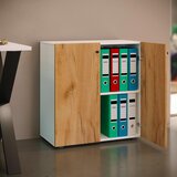 MID.YOU Pisarniški Regal Lona L, Bela, Barva Hrasta | Shoptok.si