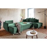 Miuform Zelena sklopiva kutna garnitura od samta (s desnim kutom/u obliku slova "U") Lazy Lukka – | shoptok.hr