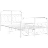  Metalni okvir kreveta uzglavlje i podnožje bijeli 120x200 cm | shoptok.hr