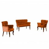 Atelier Del Sofa sofa i dve fotelje paris walnut wooden tile red cene