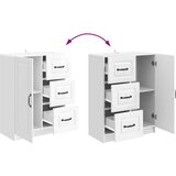  Strani šal Bela visok sijaj 66 x 34,5 x 87 cm Inženirski les, (5000217778) | Shoptok.si
