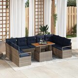  Sjedeća garnitura za vrt 10 pcs Siva i mornarsko plava | shoptok.hr