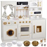  Velika drvena kuhinja Glamour Style sa zlatnim dodacima svjetlo+zvukovi | shoptok.hr