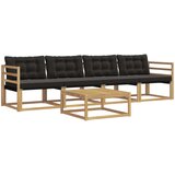  Set vanjskih sofa 5 pcs Bijela i crna 79 x 79 x 37 cm | Eponuda.com
