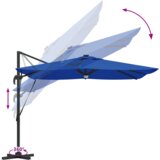  Cantilever Roma Suncobran s LED-ima Azurna Plava 286x285x270 cm Aluminij | shoptok.hr