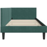  Kutni okvir kreveta Tamnozelena 90 cm x 200 cm Baršun | shoptok.hr