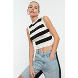 Trendyol Ecru Striped Crop Knitwear Blouse Cijene