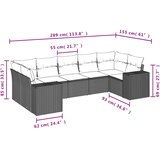  7-dijelni set vrtnih sofa od poliratana s jastucima crni | shoptok.hr