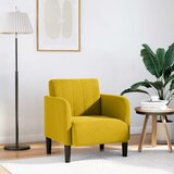 SOFA fotelja s naslonima za ruke žuta 54 cm baršunasta - Žuta 1 | shoptok.hr