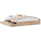 Maison Chic Posteljni okvir - Dvoposteljna postelja - Zakonska postelja brez vzmetnice 200x200 cm trdna borovina-J3470, (21765734) | Shoptok.si