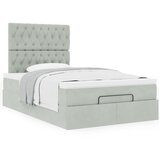 vidaXL Otomanski posteljni okvir z vzmetnicami siv 120x190cm žamet | Shoptok.si