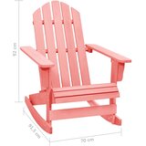  Vrtna stolica za ljuljanje Adirondack od masivne jelovine roza | shoptok.hr