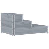 Furnova Visoka greda 3-nadstropna siva 120x80 cm trdna borovina, (21921814) | Shoptok.si