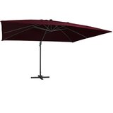vidaXL vrtni senčnik z led lučkami bordo rdeč 400x300 cm | Shoptok.si
