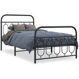 Metalni okvir kreveta uzglavlje i podnožje crni 107x203 cm | shoptok.hr