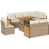 vidaXL 9-dijelni set vrtnih sofa s jastucima bež od poliratana bagrem | shoptok.hr
