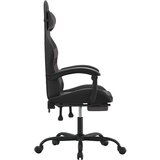  Igraća stolica od umjetne kože s osloncem za noge Crna i siva | shoptok.hr