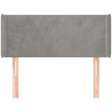  Uzglavlje s ušima svjetlosivo 83x16x78/88 cm baršunasto | shoptok.hr