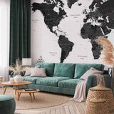  Foto tapeta - Black and White Map 100x70 Standard | shoptok.hr