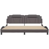  Posteljni okvir z vzglavjem siva 200x200 cm umetno usnje | Shoptok.si
