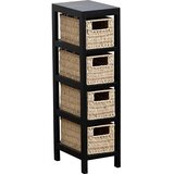 Tendance ORMARIĆ SA 4 LADICE 64,5X17X24 CM, MDF, NATUR/CRNI | shoptok.hr