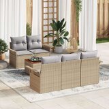  Set od 6 vrtnih sofa s jastučićima bež poli ratan akacija Cijene