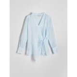 Reserved - Bluza na vezanje i preklop sprijeda - bljedoplavo | shoptok.hr