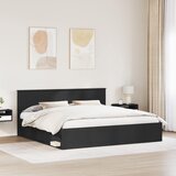  Krevetna konstrukcija Crna 200 x 200 cm Čvrsto borovo drvo Slike
