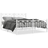 Furnova Kovinski posteljni okvir z vzglavjem in vznožjem bel 150x200 cm, (21936677) | Shoptok.si