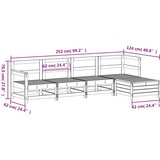  5-dijelni set vrtnih sofa bijeli od masivne borovine | shoptok.hr