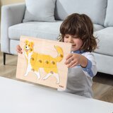 Viga drveni puzzle set od 12 Montessori slagalica sa životinjama + stalak | shoptok.hr