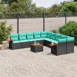  11-dijelni set vrtnih sofa od poliratana s jastucima crni Crna 85 x 62 x 69 cm | shoptok.hr