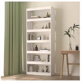  Knjižna omara/pregrada bela 80x30x199,5 cm trdna borovina | Shoptok.si
