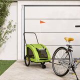 vidaXL Prikolica za bicikl za ljubimce zelena od tkanine i željeza | shoptok.hr