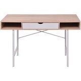 Furnova Miza z 1 Predalom Hrast in Bela Barva, (21925295) | Shoptok.si