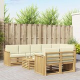  Set vanjskih sofa 9 pcs Bijela i krem 59 x 59 x 37 cm Poliester | shoptok.hr