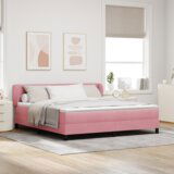 Box Spring Krevet s Madracem Ružičasta 180x200 cm Baršun | shoptok.hr