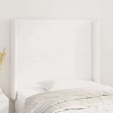  Vzglavje z ušesi belo 83x16x118/128 cm umetno usnje, (20933460) Cene
